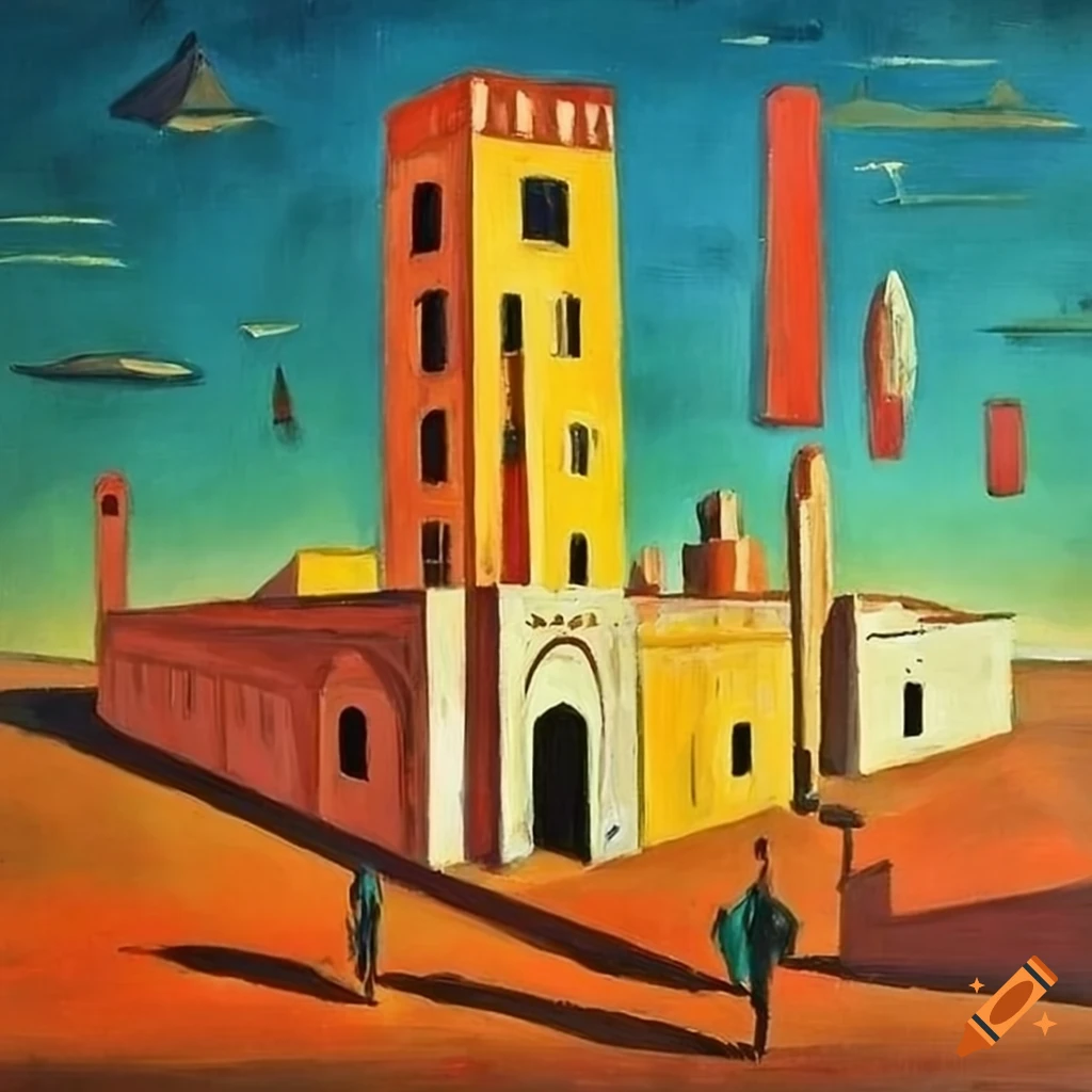 Painting of Menara from Marrakech by giorgio de chirico