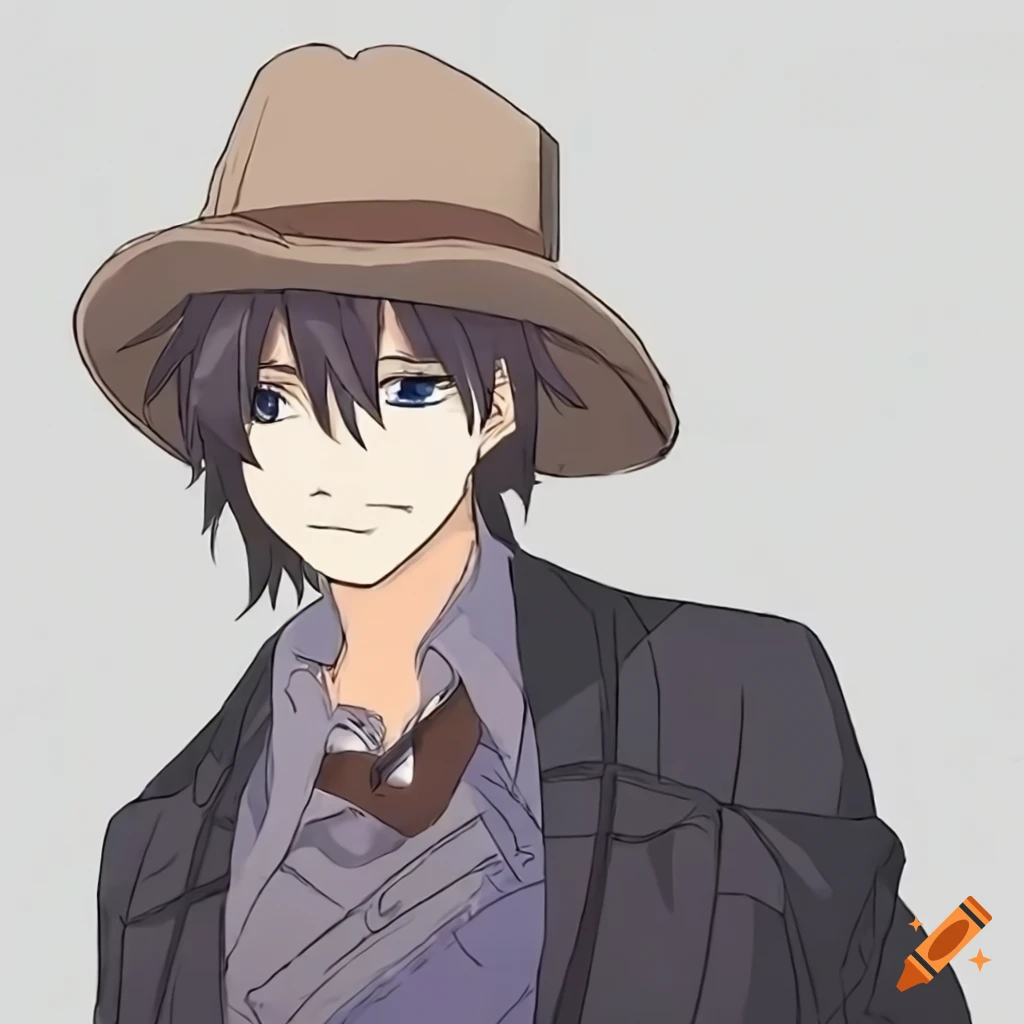 Anime guy with a cowboy hat