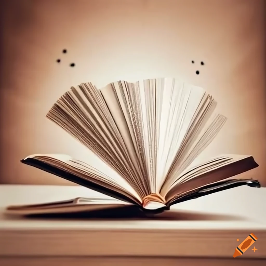 Book open on table, reader enjoying reading, finger touching open page ...