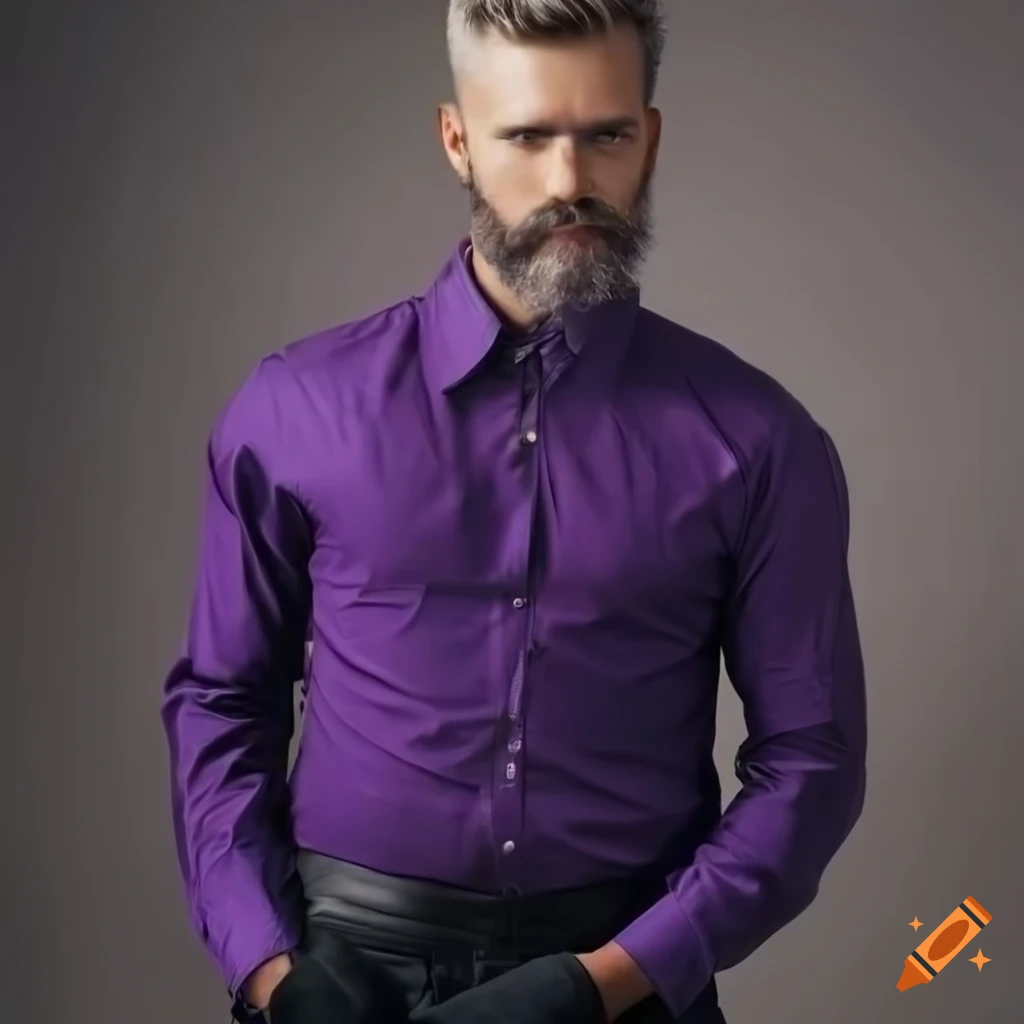 Black Jeans with White and Purple Shirt Relaxed Outfits For Men (33 ideas &  outfits) | Lookastic