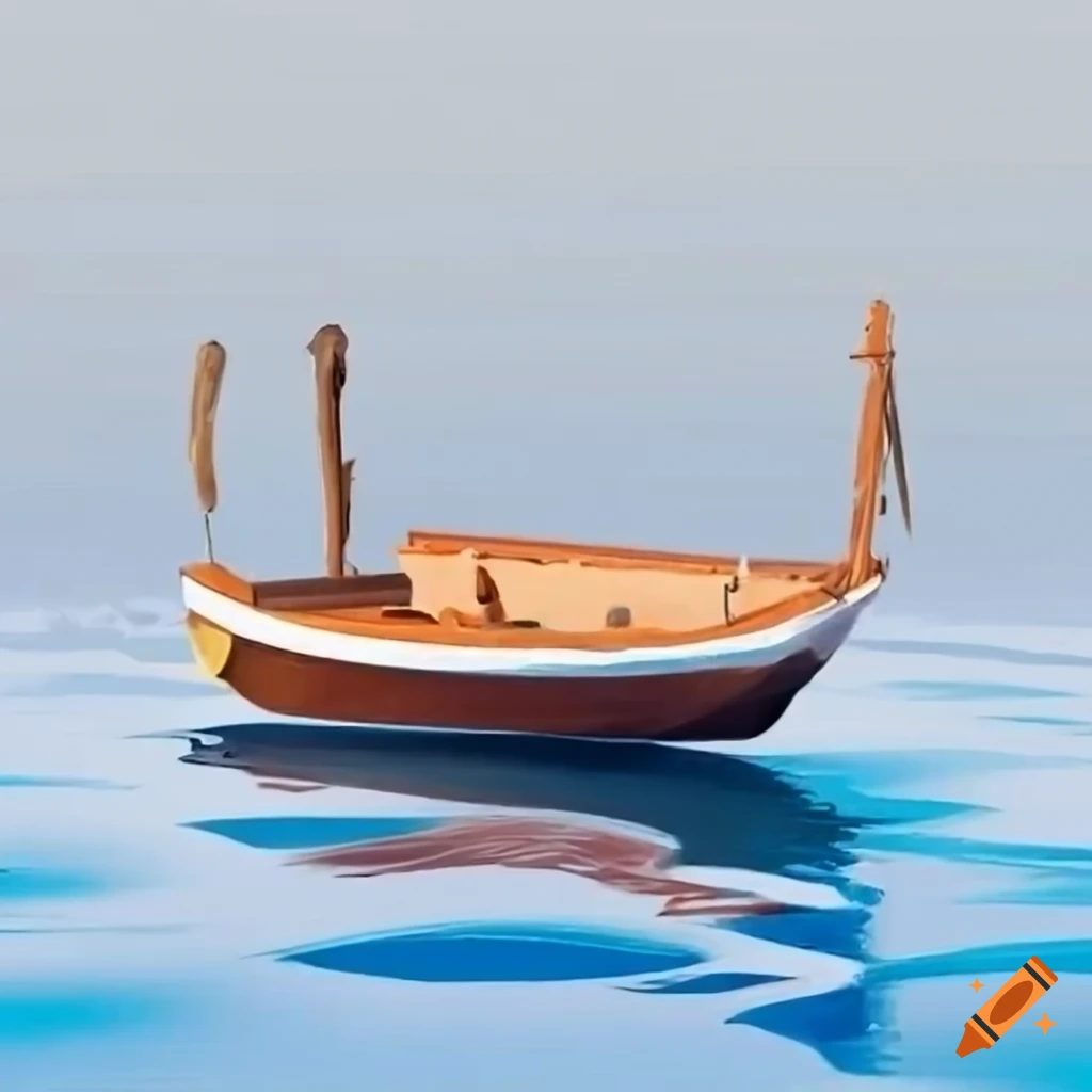 Italian boat with white background