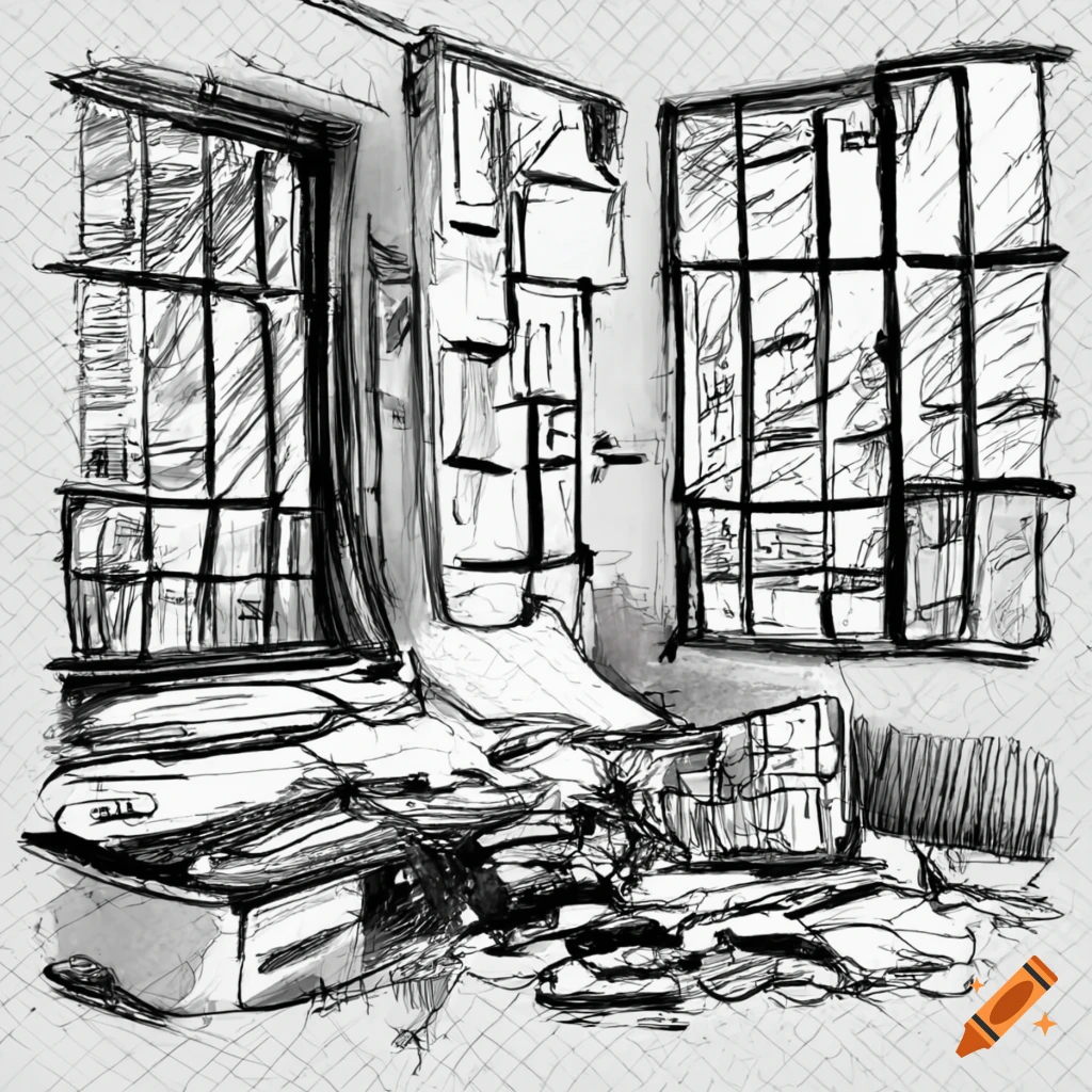 Apartment Sketch On White Background Lines Stock Illustration 111865136 |  Shutterstock