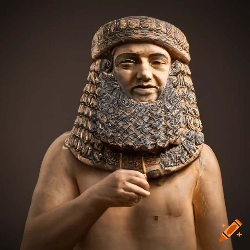 Ancient babylonian merchant with copper ingots