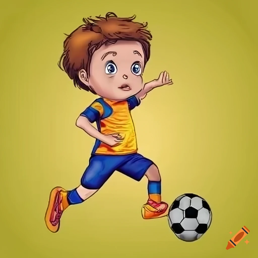 Football drawing in a cartoon style on Craiyon