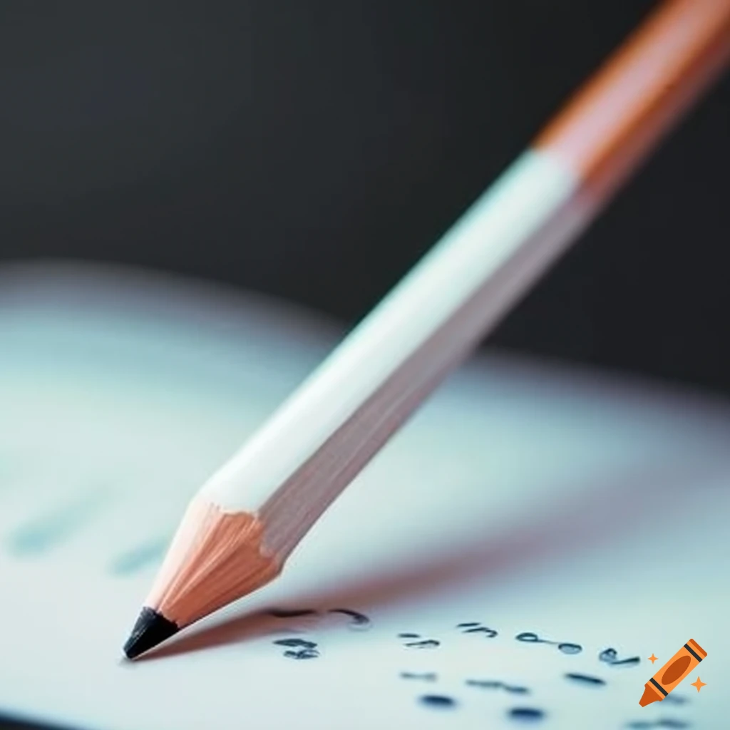 Pencil working on scantron test facing upwards from school desk