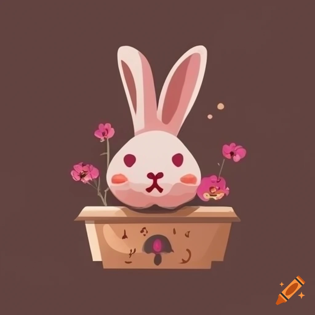 Simple and cute logo for profile picture for an instagram account about  floristry with a rabbit