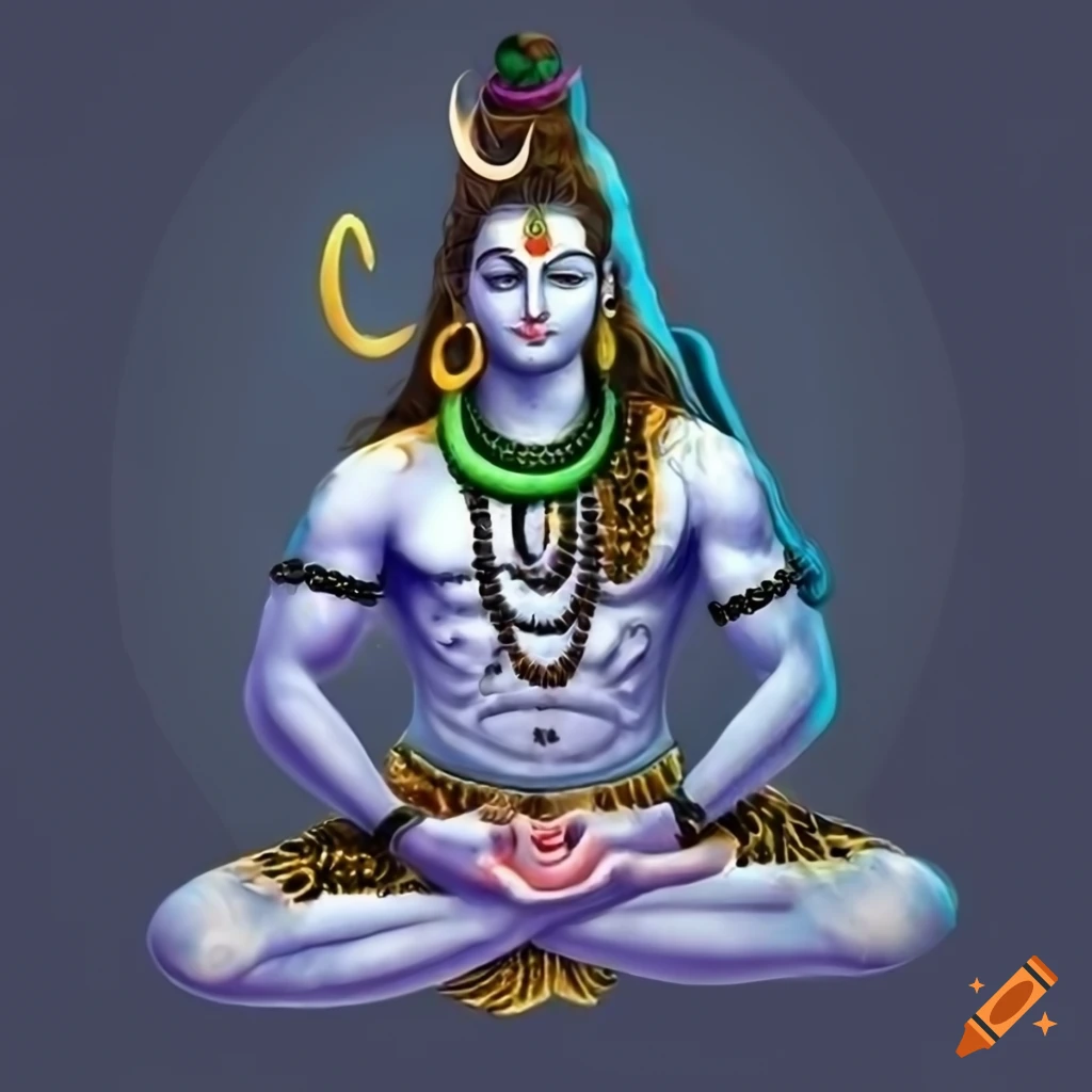 Lord Shiva Hindu God Pose Meditation Stock Vector (Royalty Free) 295584587  | Shutterstock