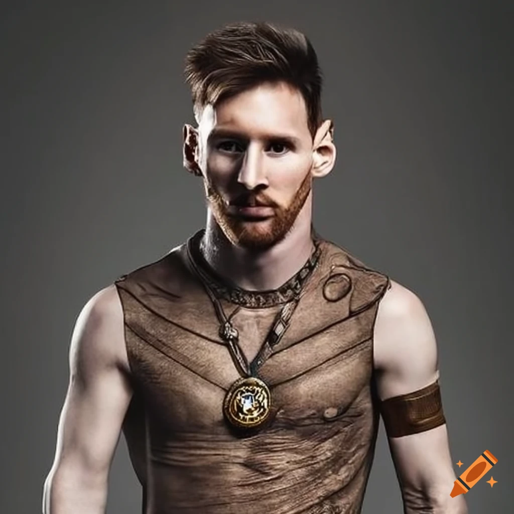 Soccer player Lionel Messi as a viking