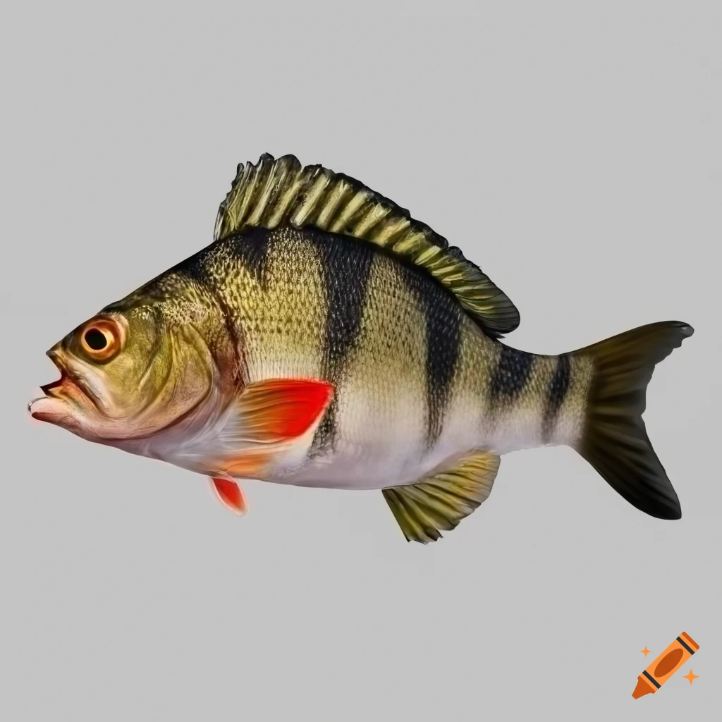Perch fish, white background