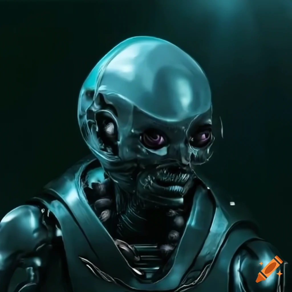 Chat gpt as robot alien male in the year 3000 in forest