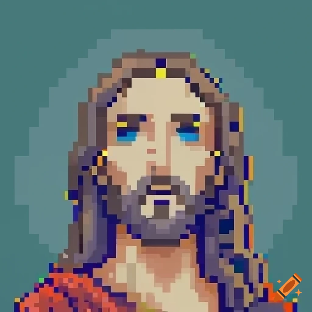 Jesus christ, pixel art on Craiyon