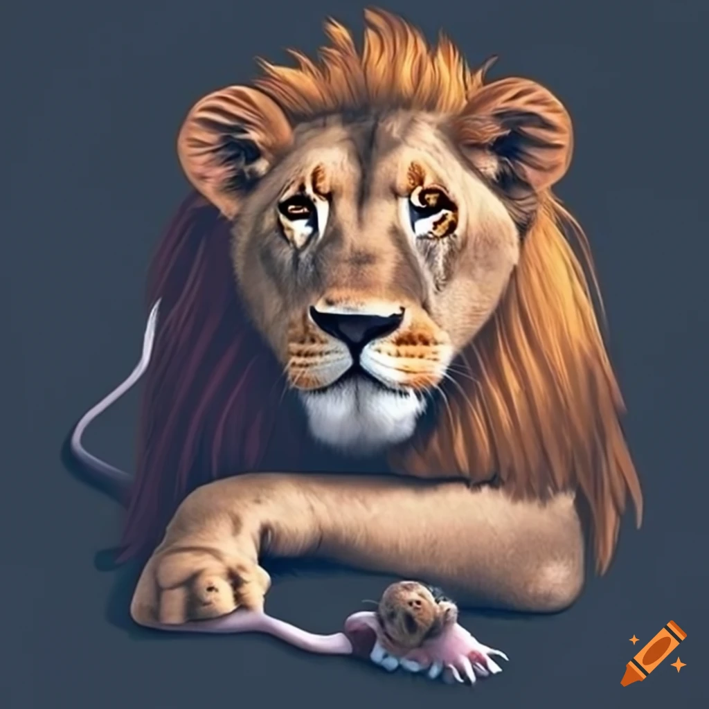 Lion and Mouse Story Vector Images (20)