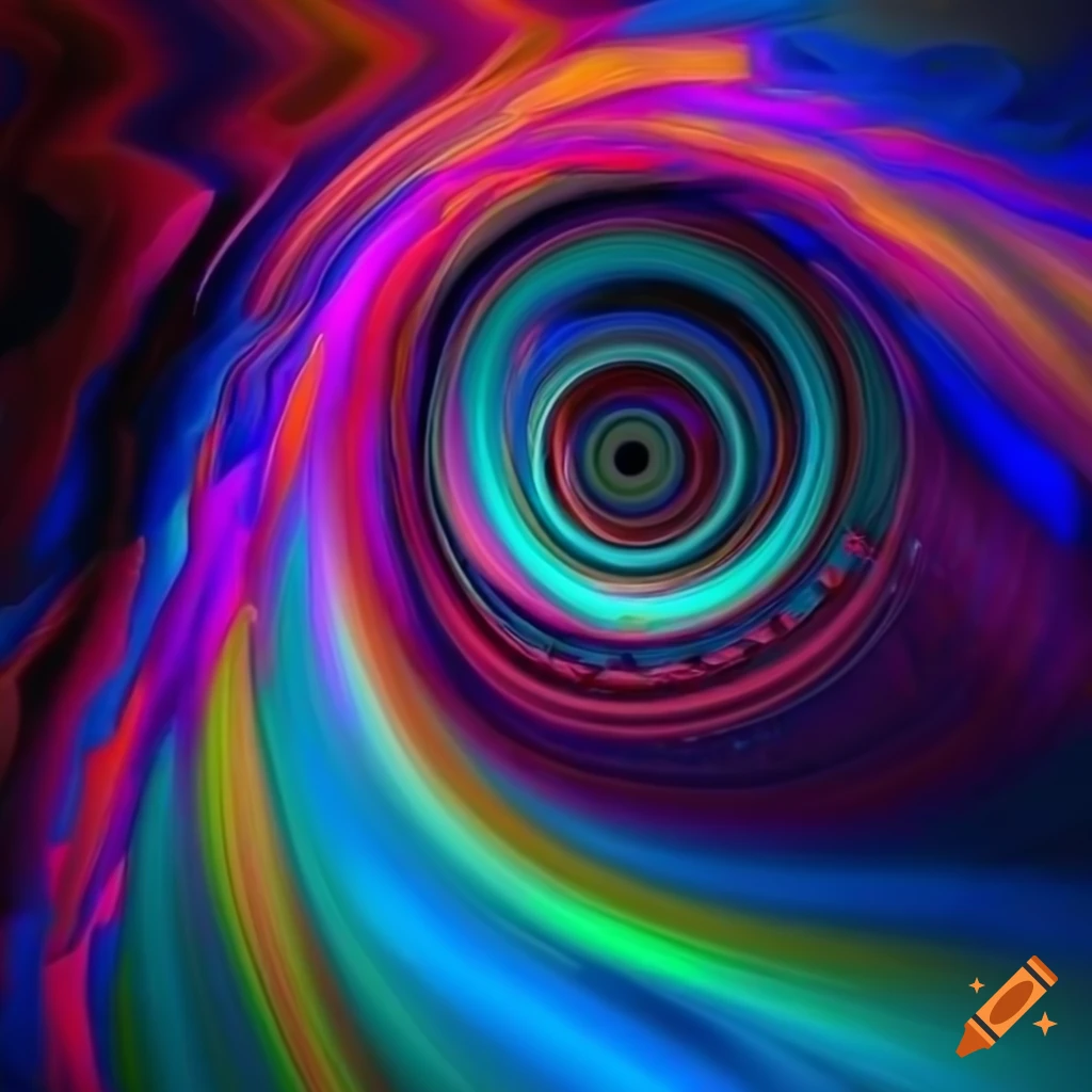 An abstract digital art of colorful parallel universes