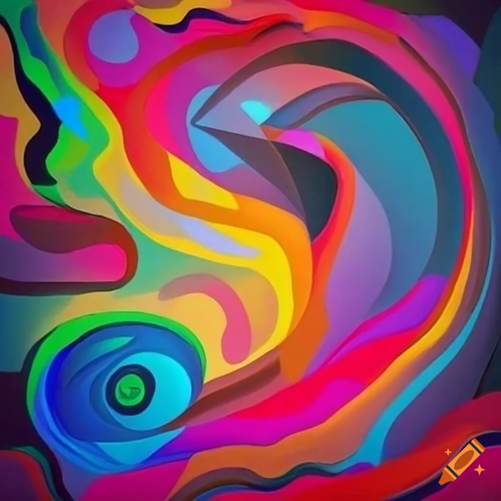 Abstract art piece in the style of picasso. vibrant composition with ...