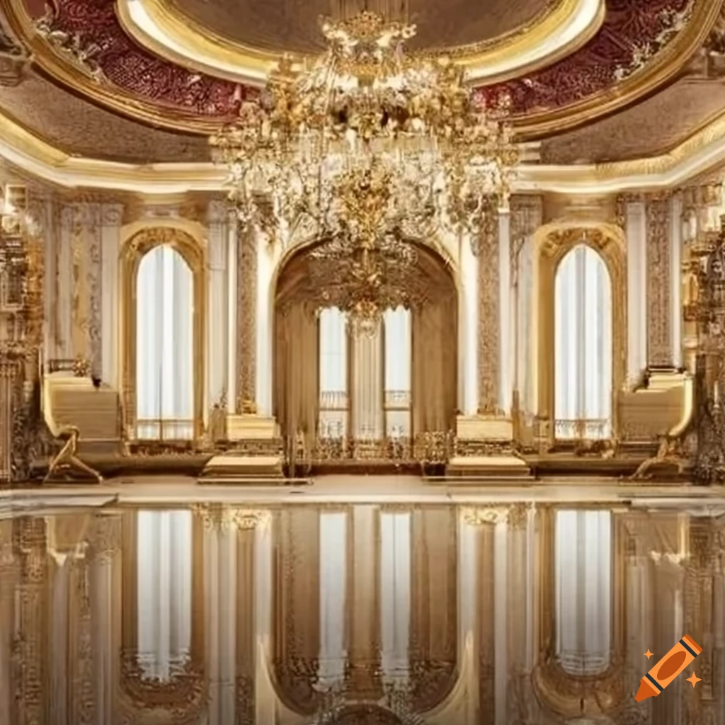 Design a luxurious ballroom with Napoleonic-era inspiration