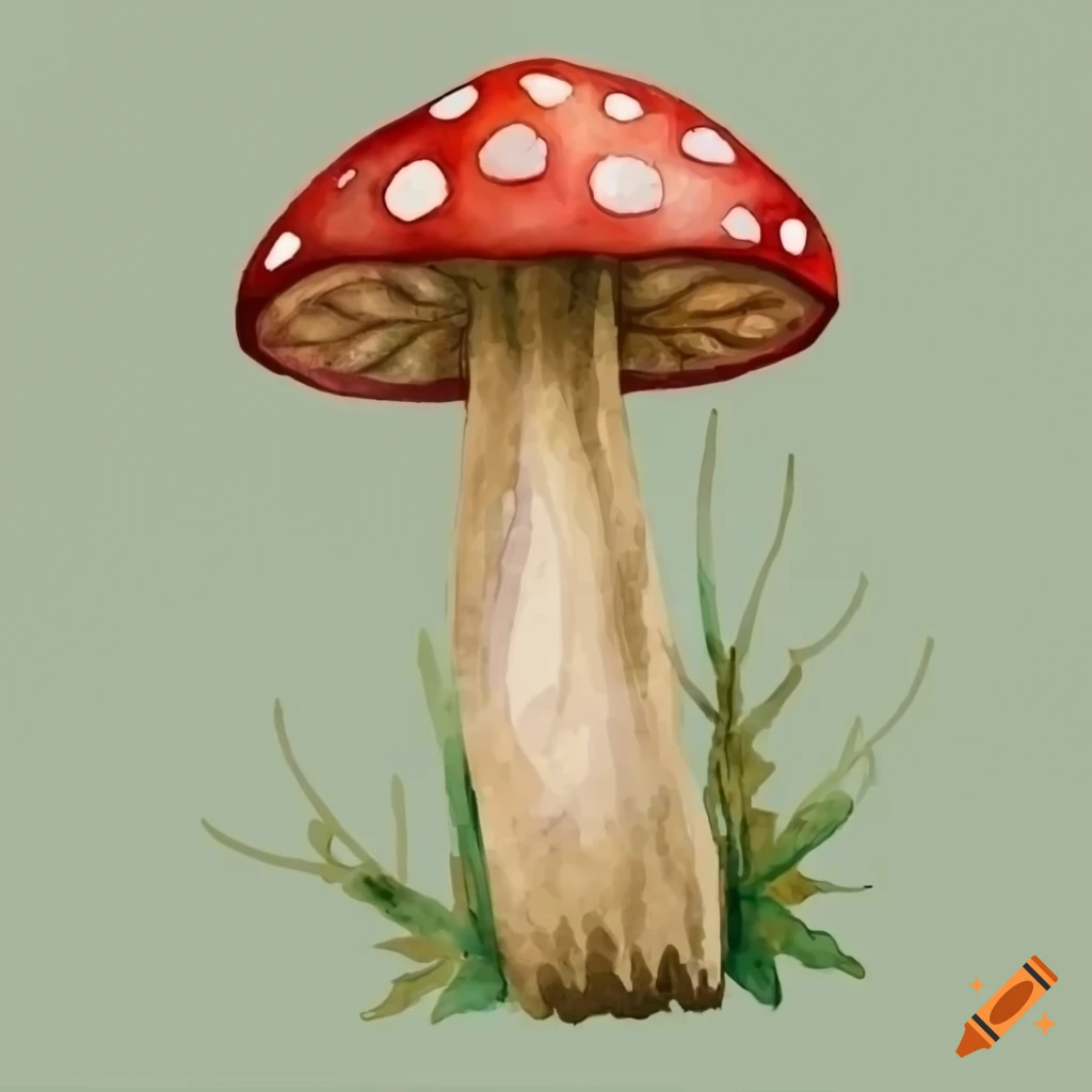 Cute mushroom cartoon character in sticker style Vector Image