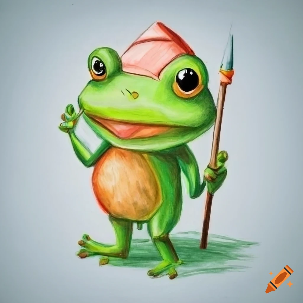 Frogs sketch by hand pencil drawing Royalty Free Vector