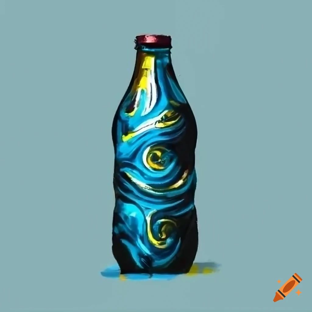 A Coke Bottle Painted In Van Gogh style Brushstrokes a-coke-bottle-painted-in-van-gogh-style-brushstrokes