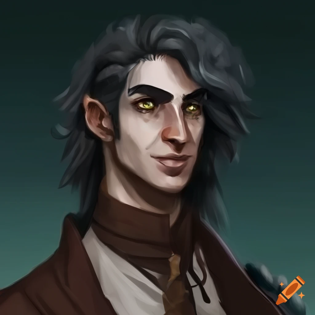 A dnd character skinny, sickly men with long, thinning, black hair, and ...