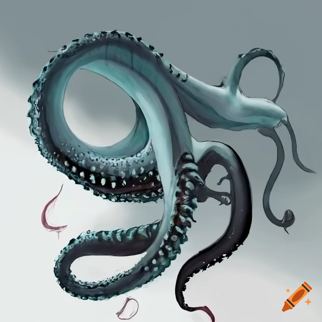 Kraken tentacle with white background on Craiyon
