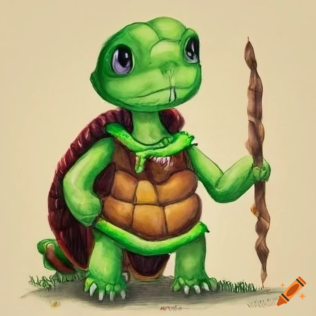 Easy How to Draw a Cartoon Turtle Tutorial
