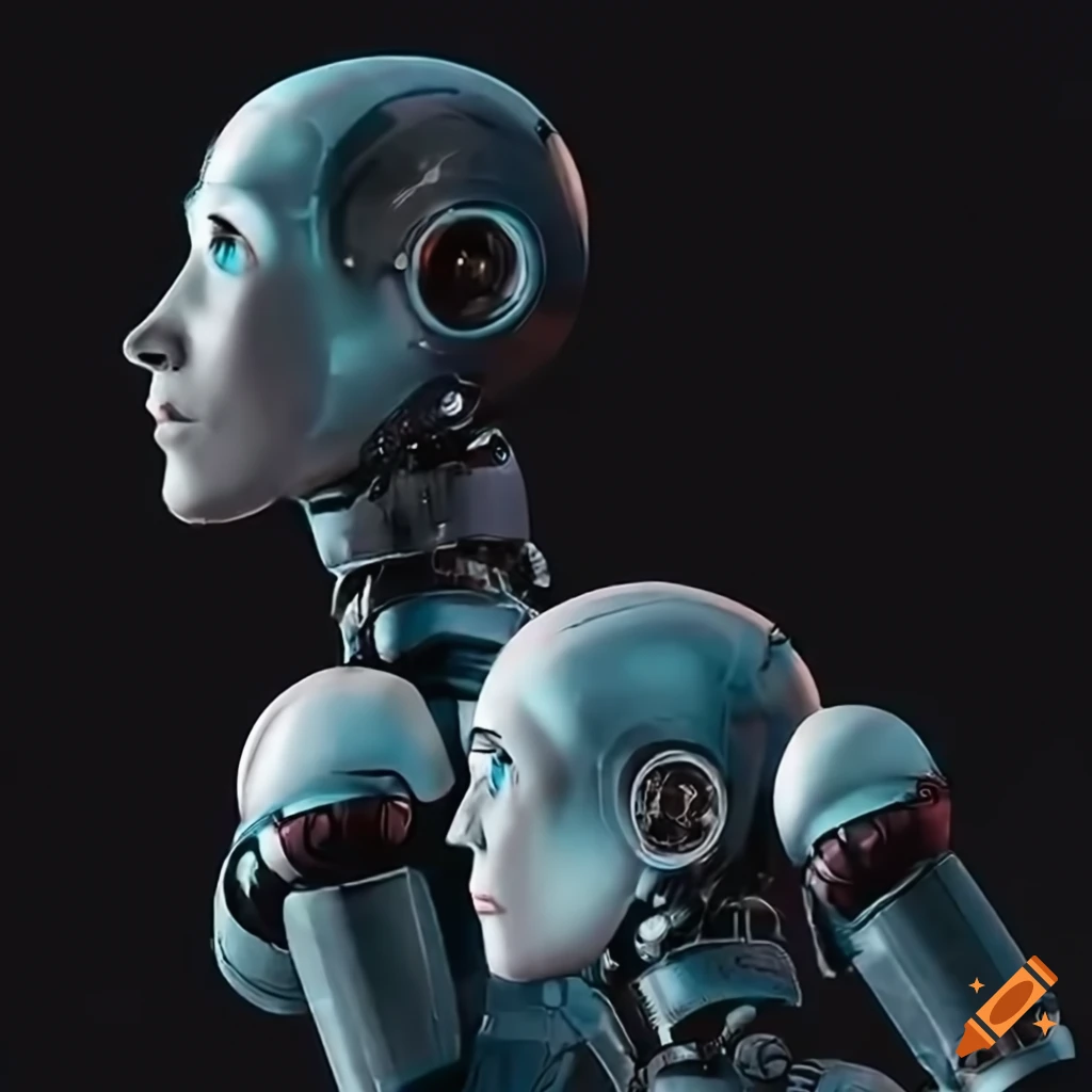 A picture of two robots illustrating strong ai and weak ai by one being