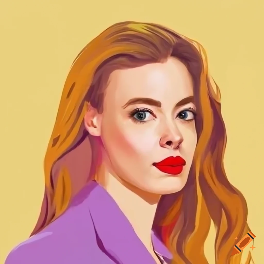 gillian-jacobs-in-a-modern-simple-illustration-style-using-the-pantone