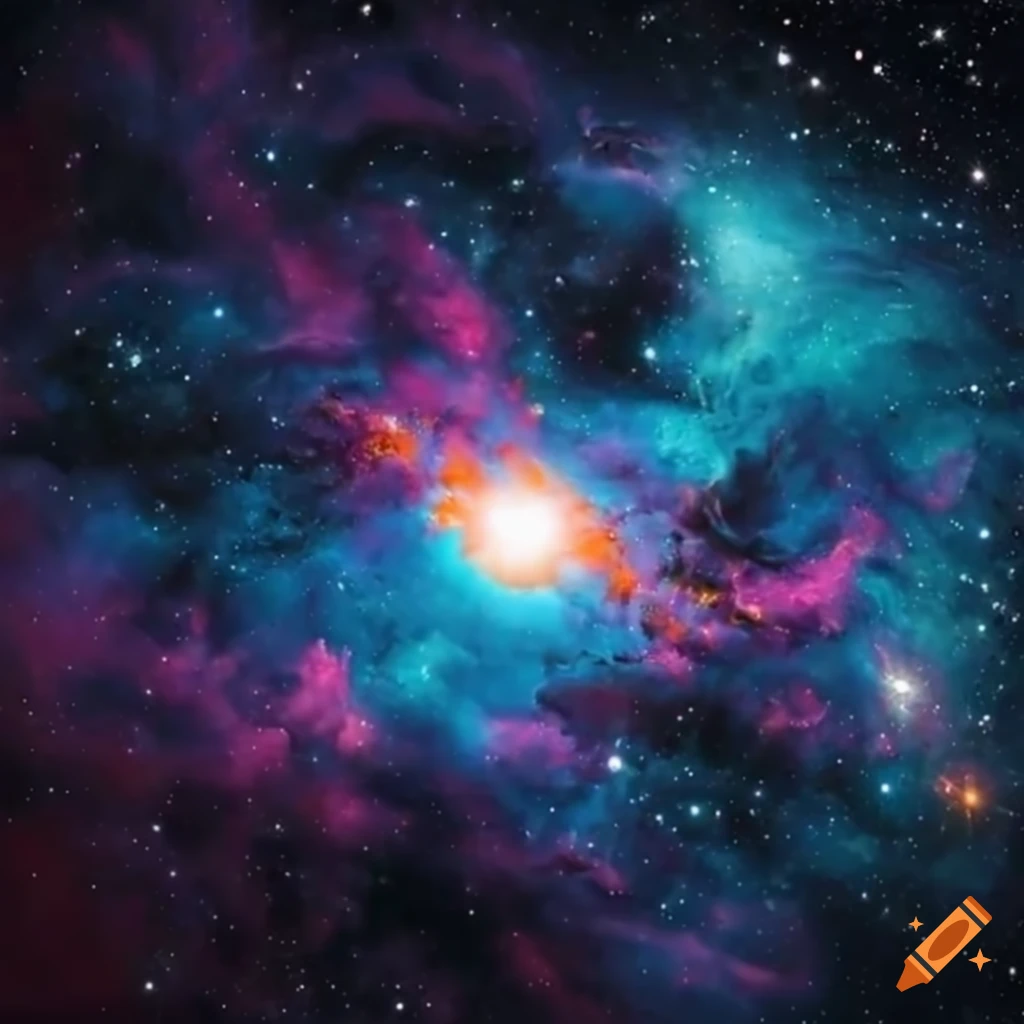 A vibrant and dazzling cosmic explosion in deep space