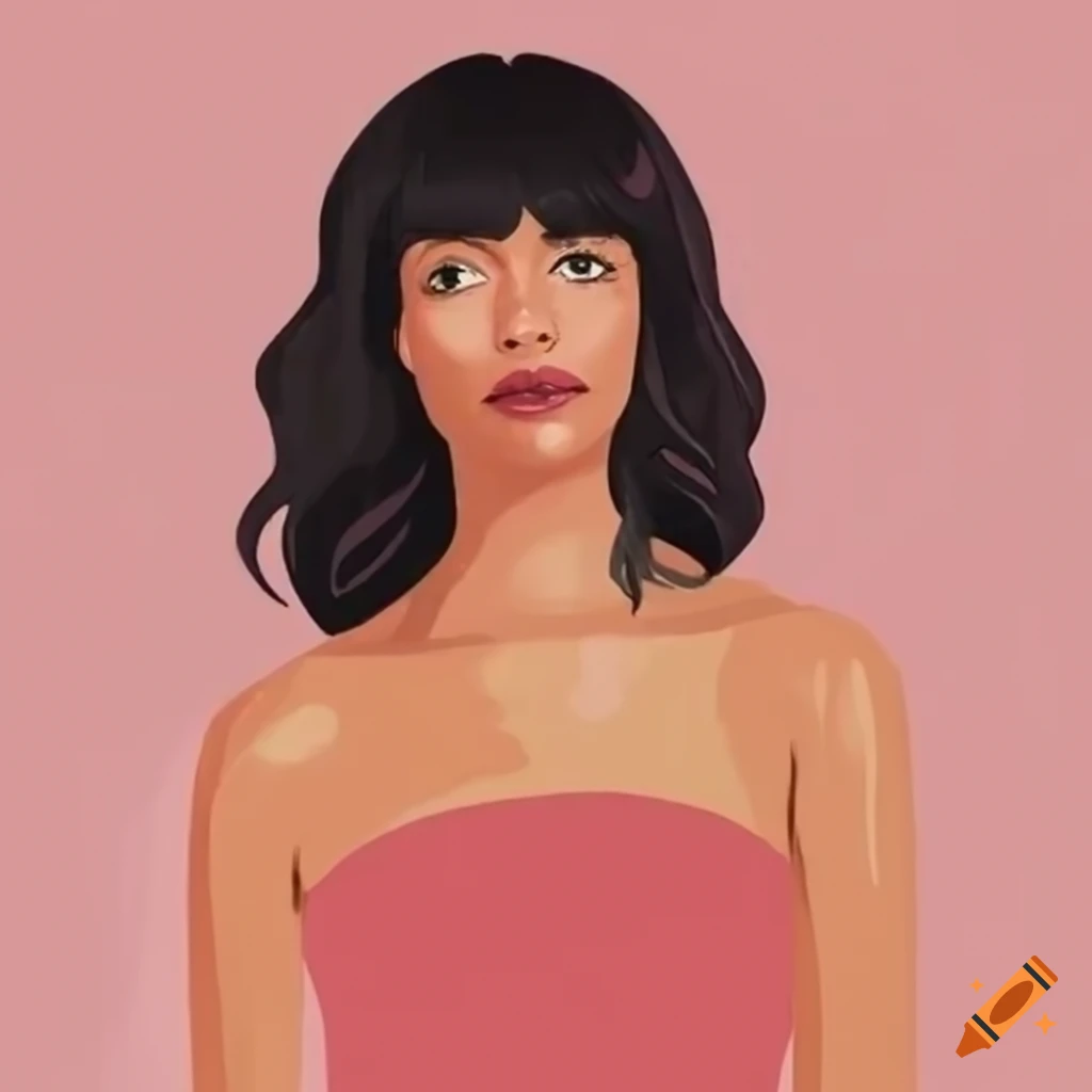 Hannah simone in a modern simple illustration style using the pantone  spring 2023 fashion color palette on Craiyon