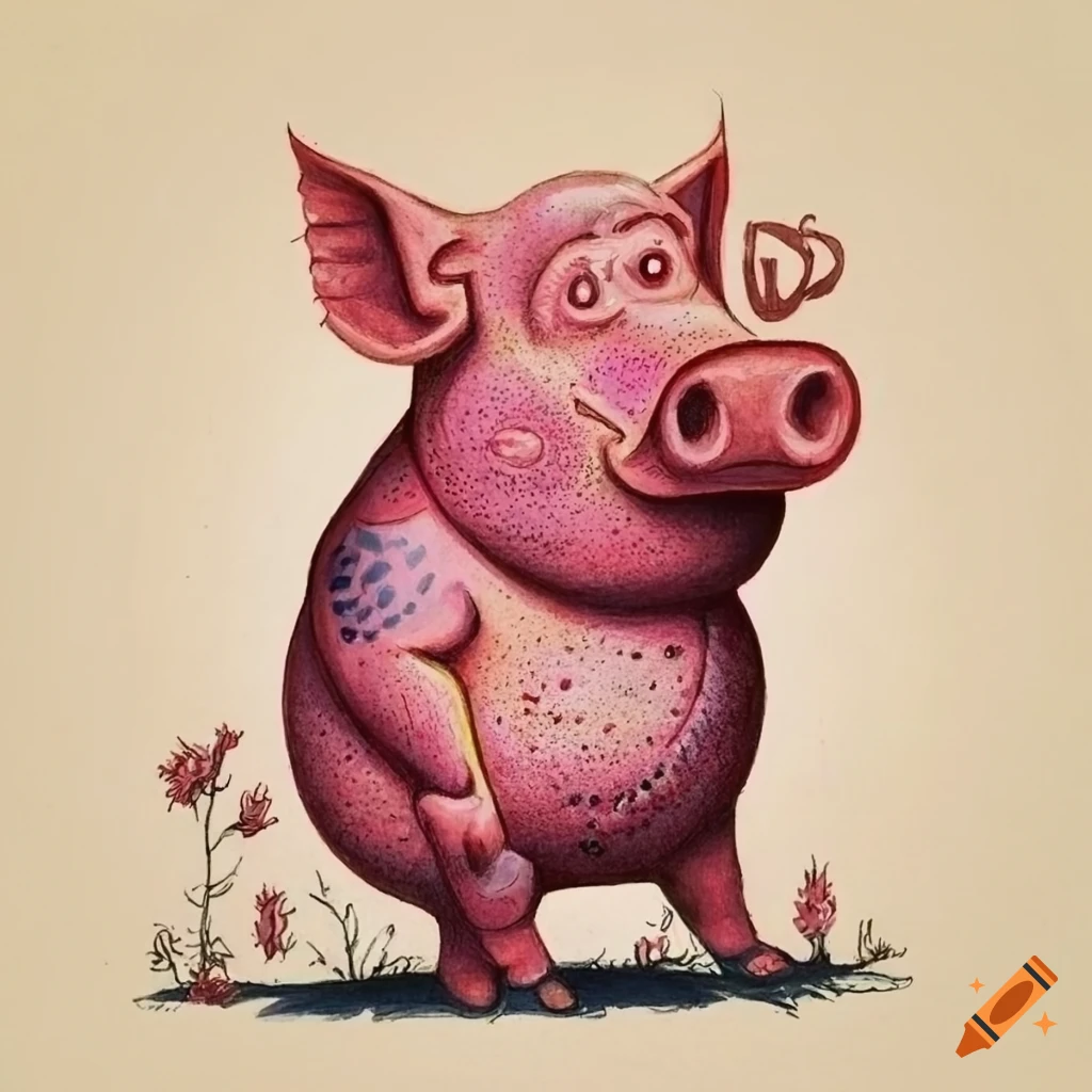 Pig style drawing jim woodring