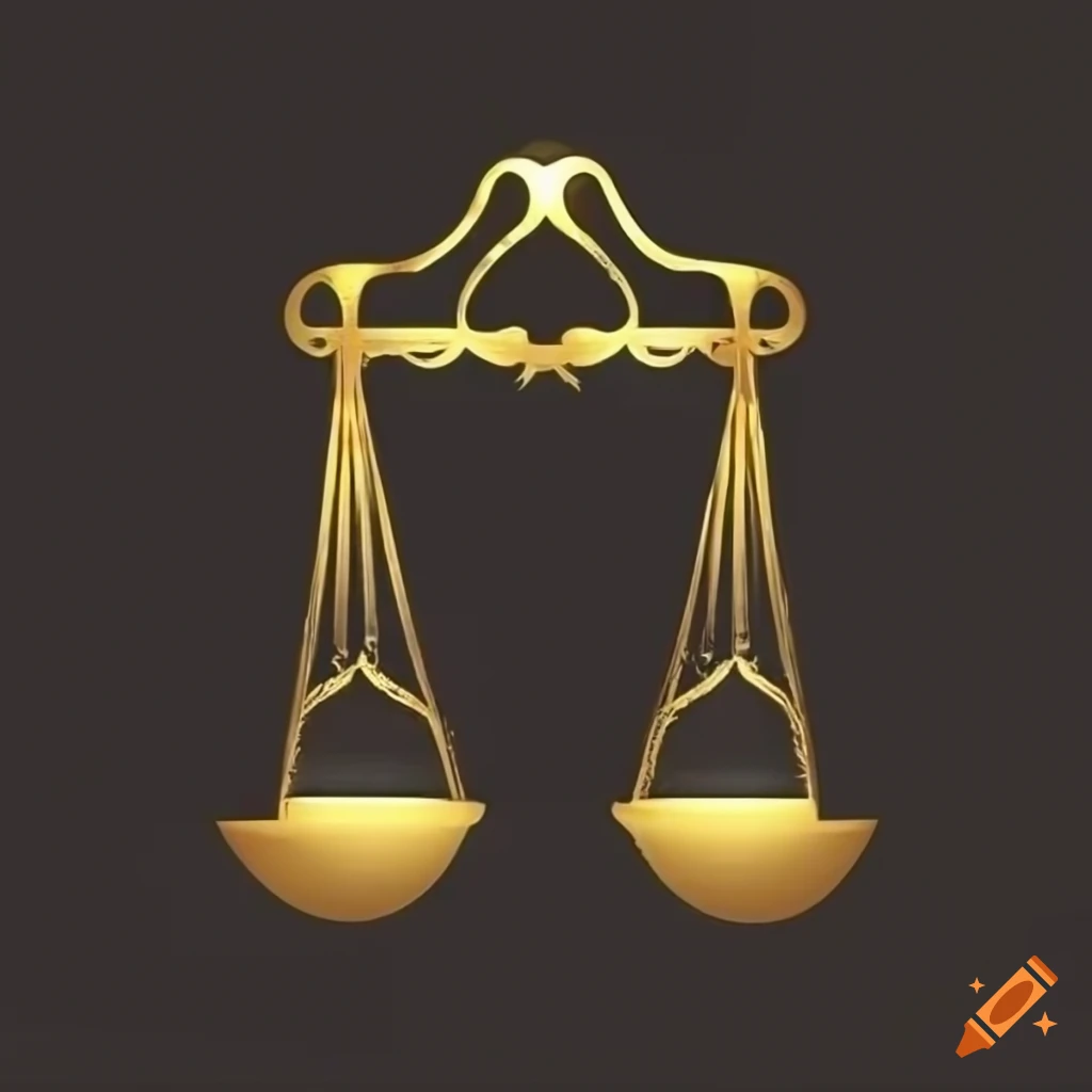 Gold scales libra astrological sign on a black background vector