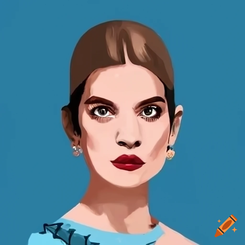 Annie murphy in a modern simple illustration style using the