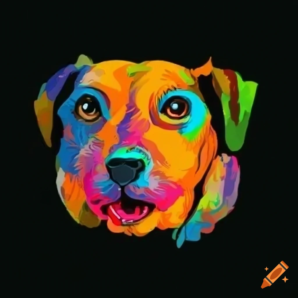 Happy dog simplistic clip art