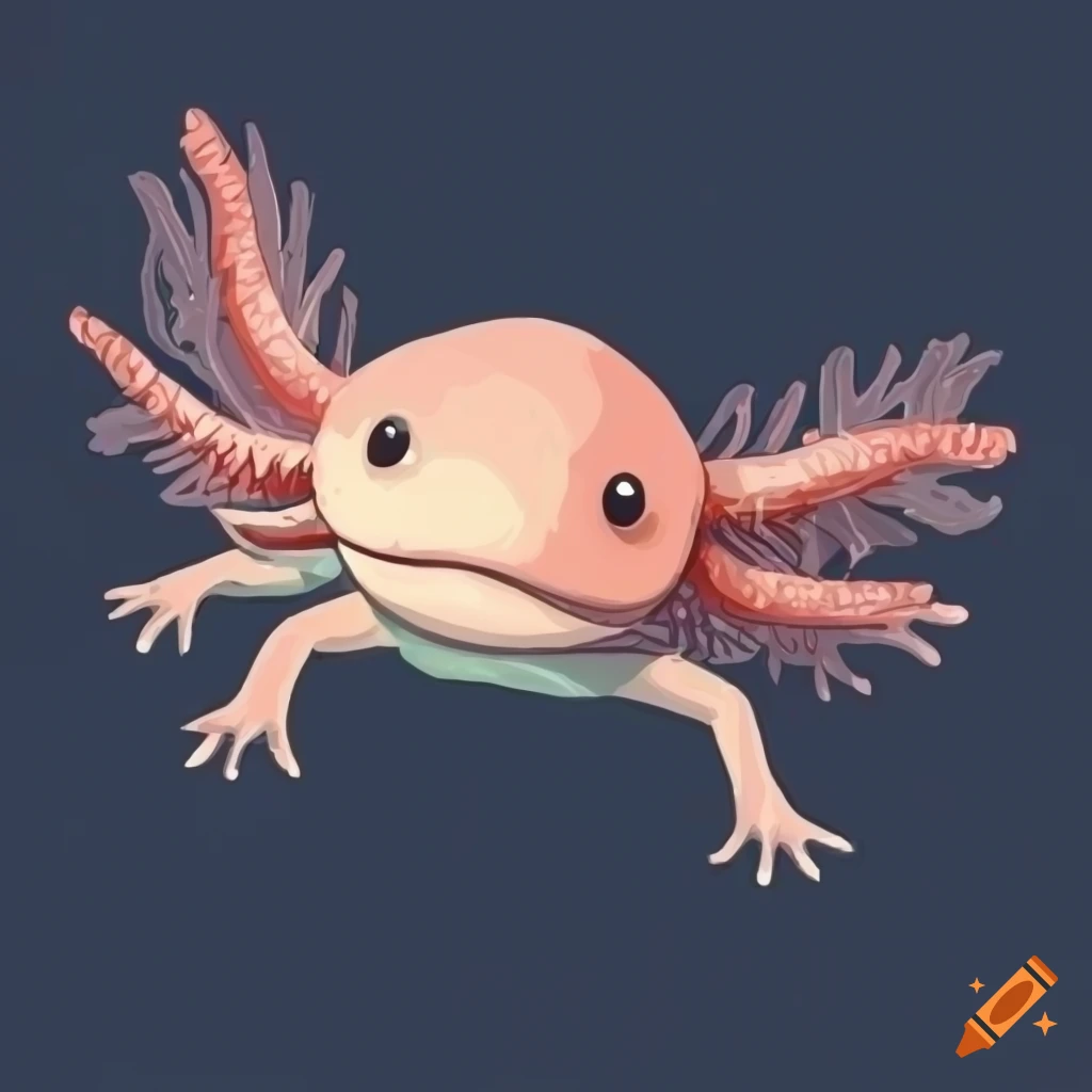 clipart of an axolotl