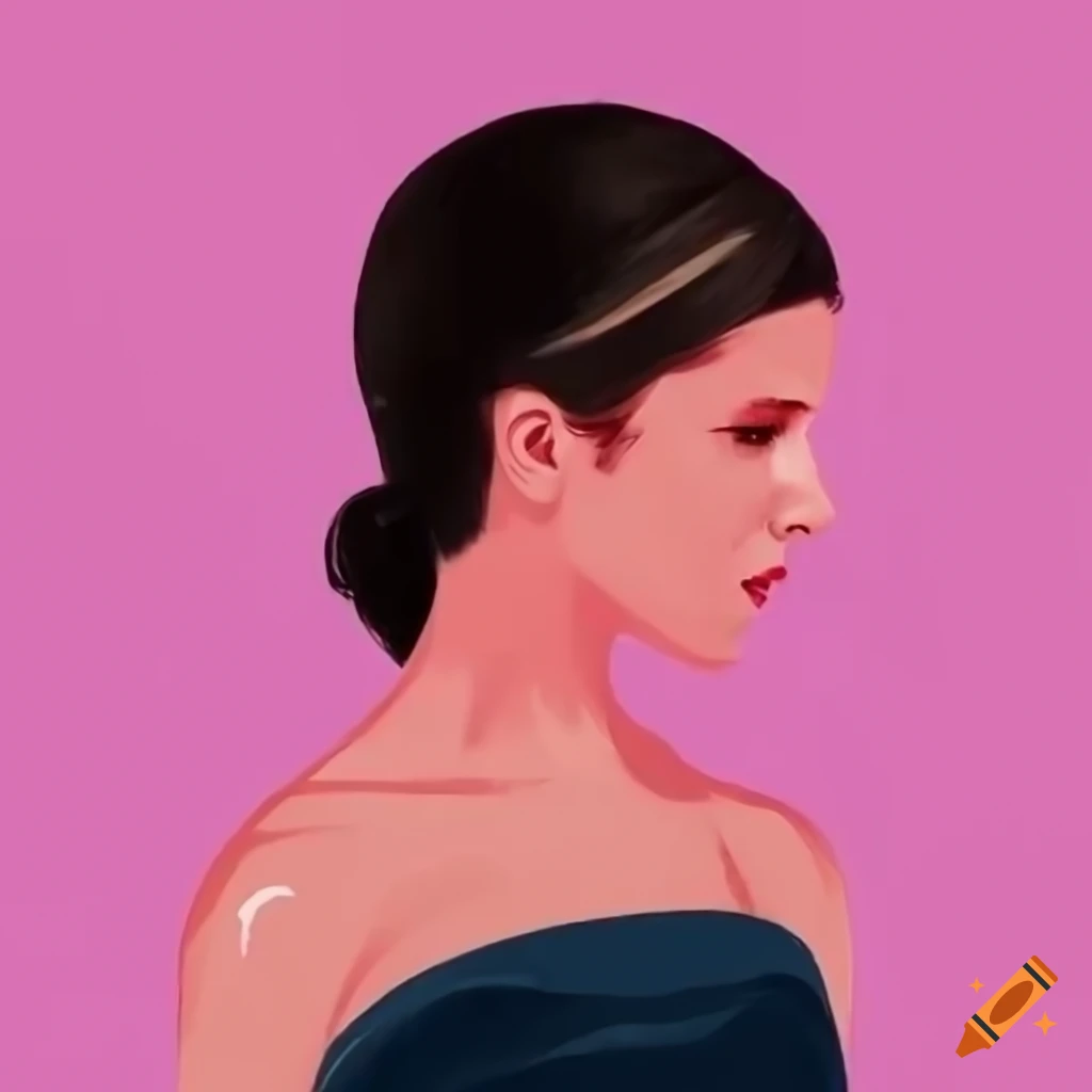 Anna kendrick in a modern simple illustration style using the pantone ...