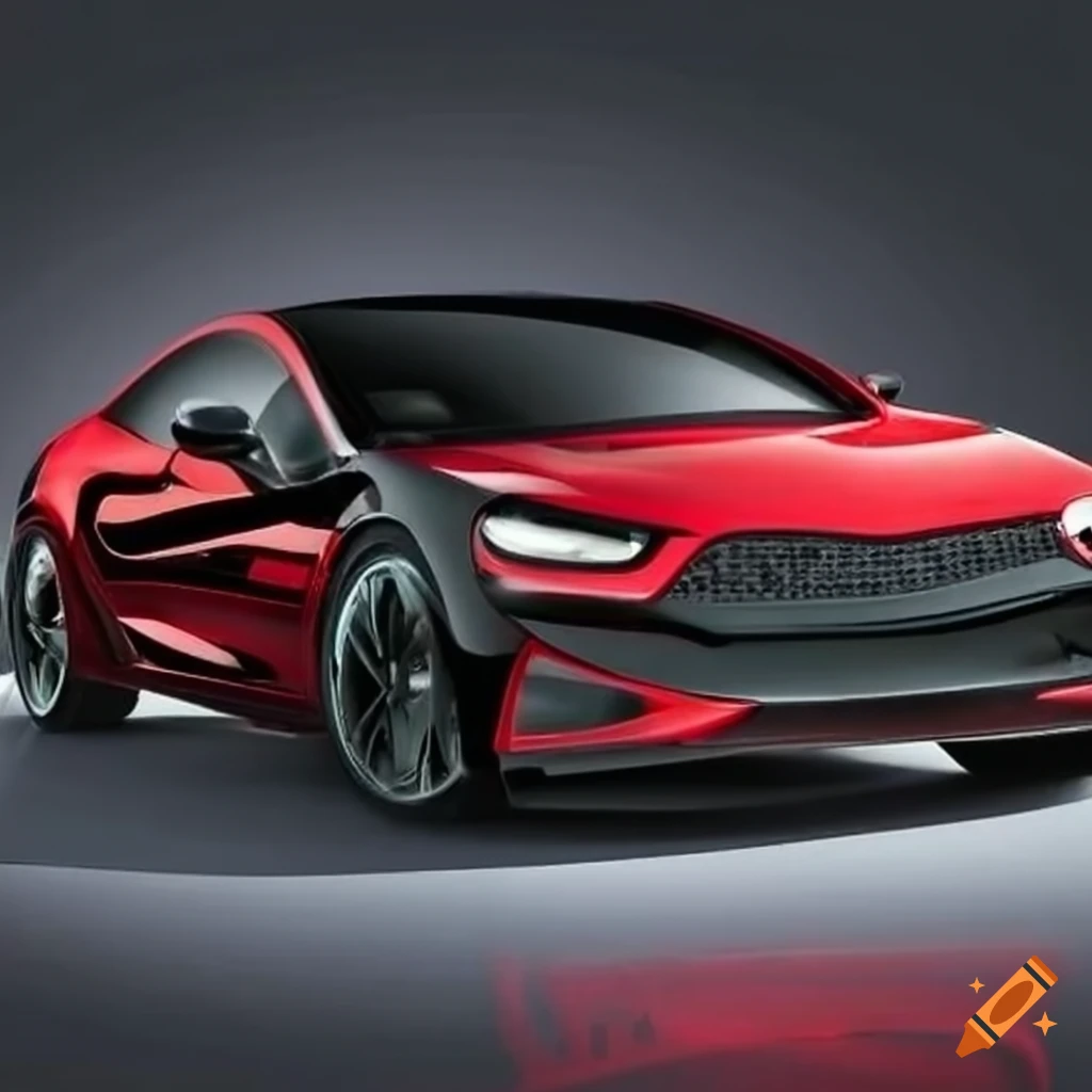 Red Colour Auto Cars with black and red color