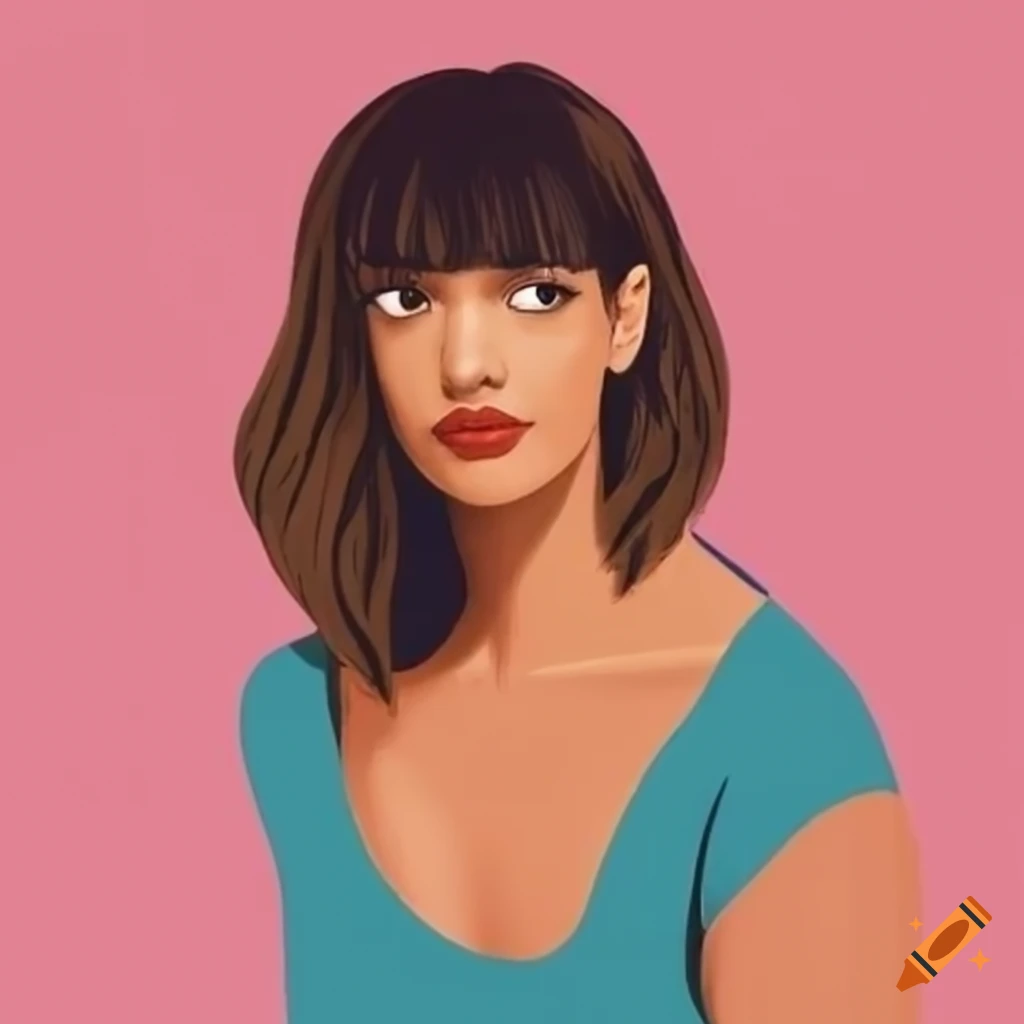 Hannah simone in a modern simple illustration style using the pantone  spring 2023 fashion color palette on Craiyon