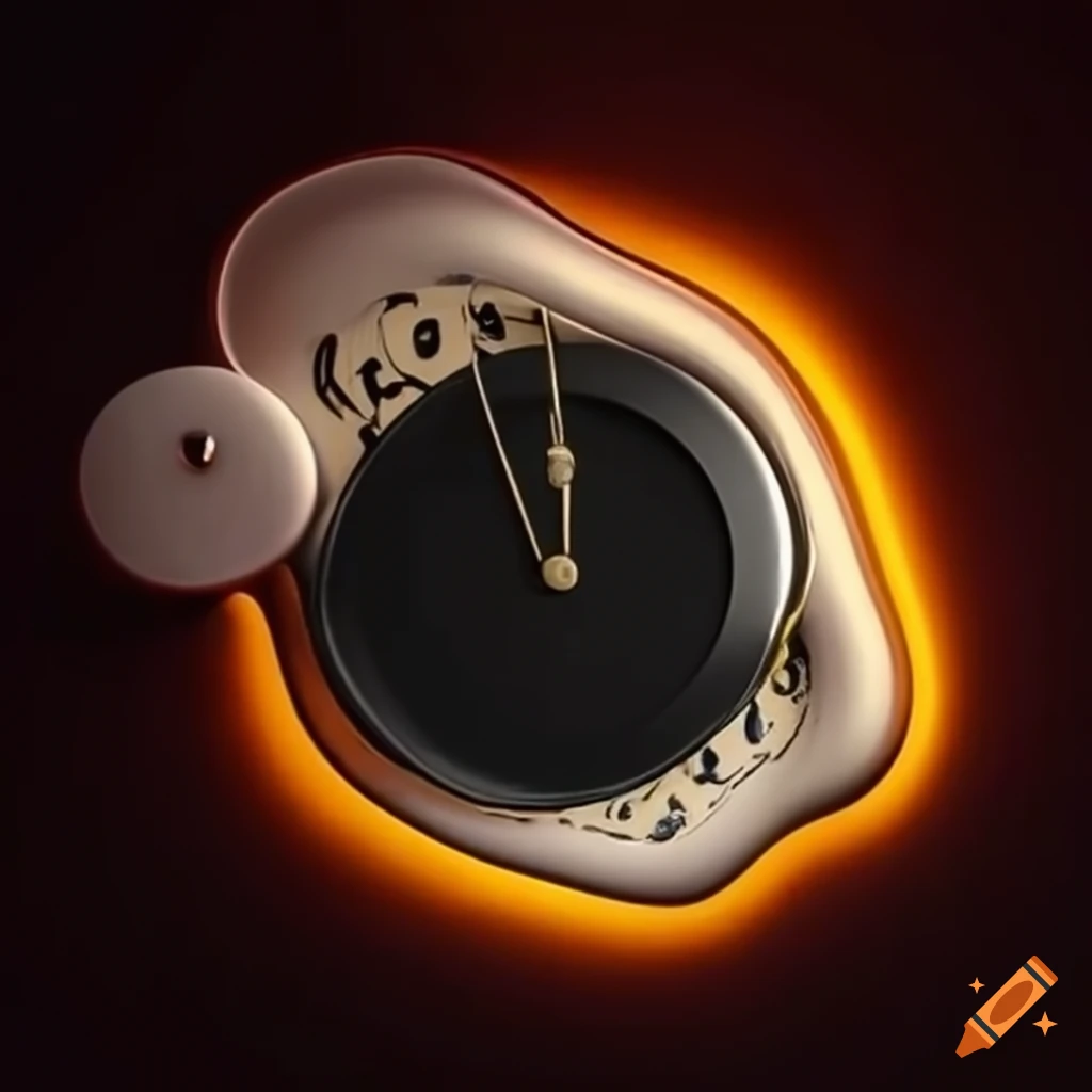 An abstract clock inspired by salvador dali's melting clocks on Craiyon
