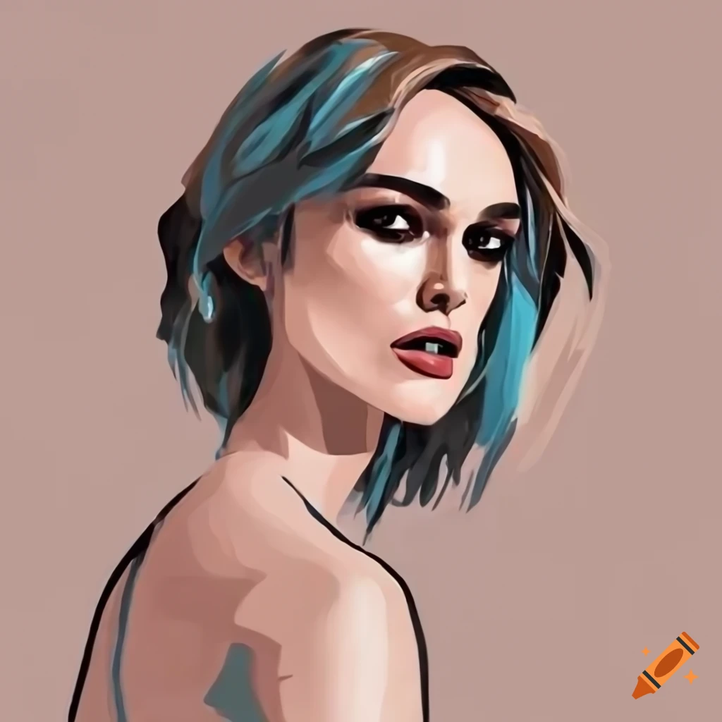 Keira knightley in a modern simple illustration style using the pantone ...