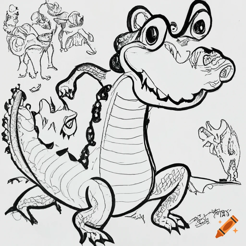 c8.alamy.com/comp/2D513RJ/cute-crocodile-drawing-f...