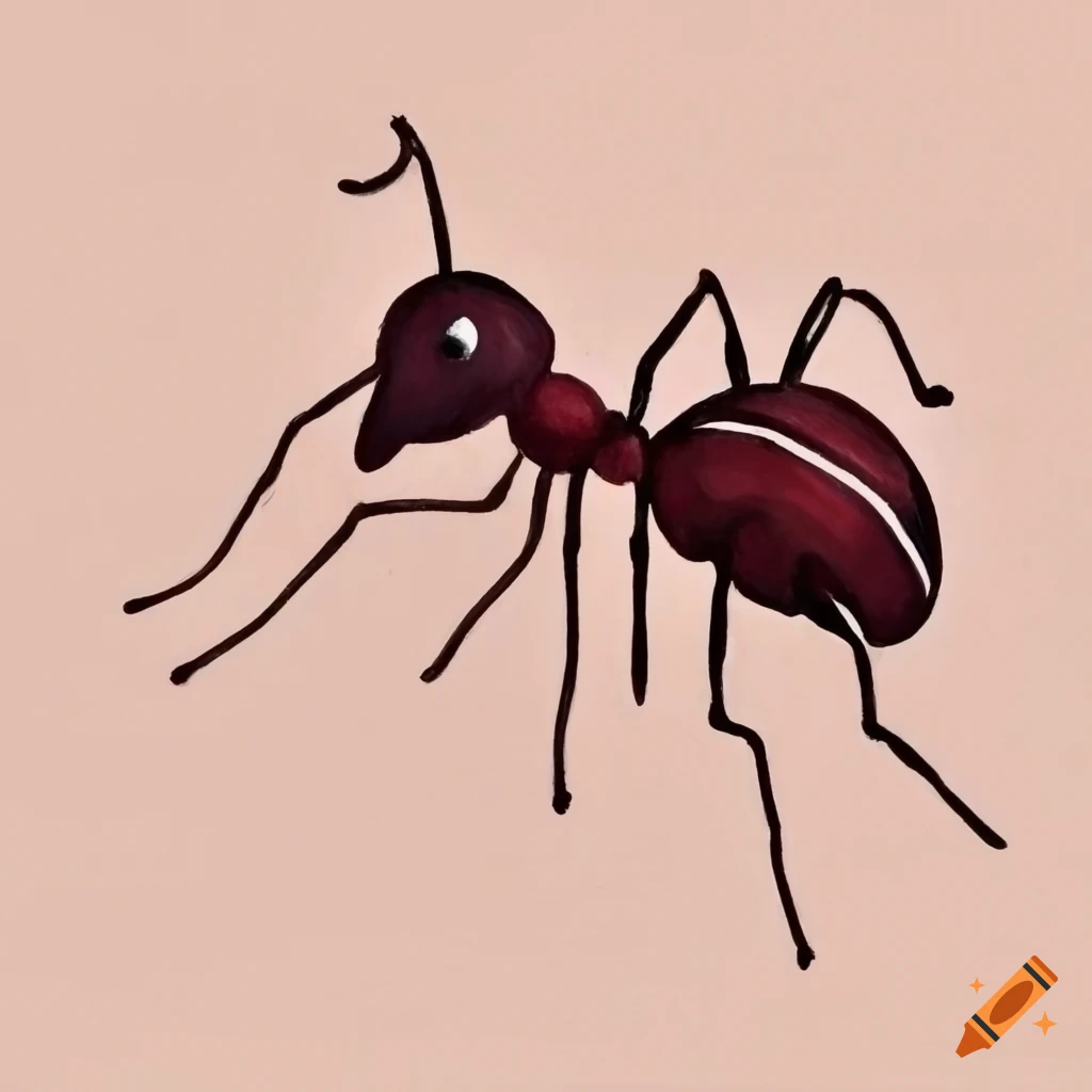 How to draw an ant, an easy art project for a preschooler, DIY, step 2, add  line legs and antennas Stock Photo - Alamy