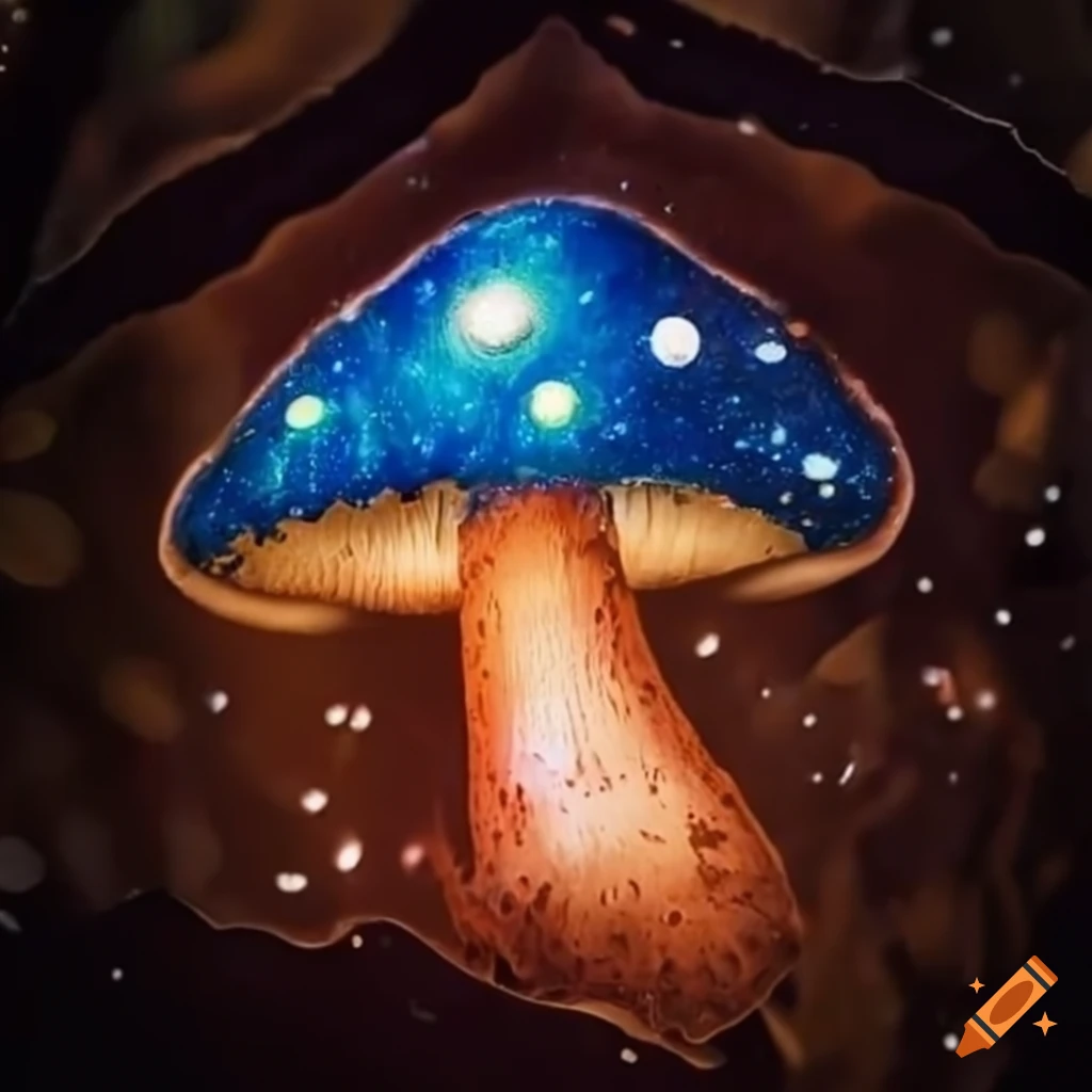 Galaxy mushroom grows on Craiyon
