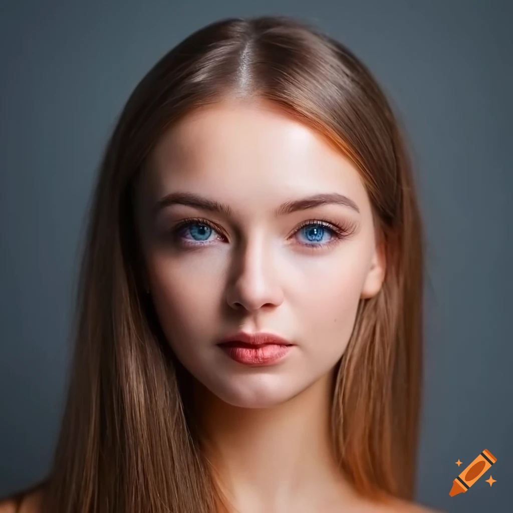 Proffesional portrait with perfect facial features of a pretty russian ...