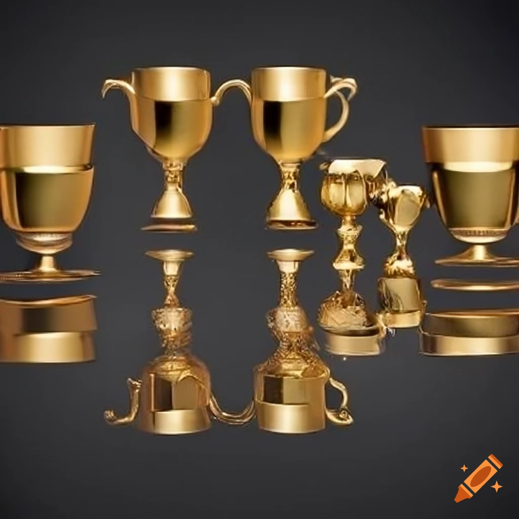 6 gold cups on Craiyon