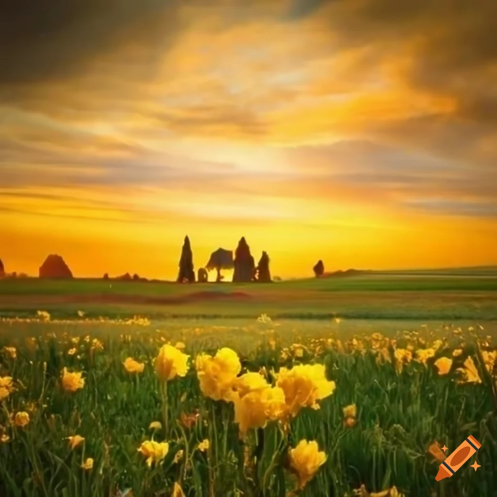 Its a beautiful spring day ou in the field with every beautiful things ...