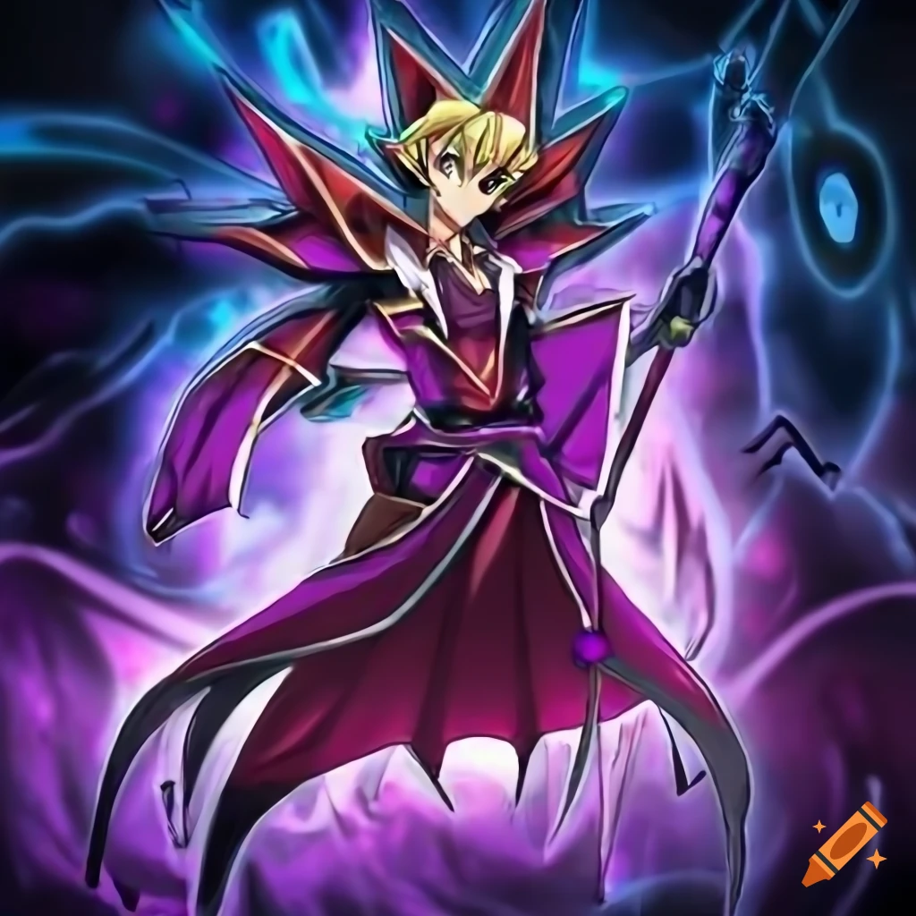 Yugioh card art, simple magician wizard