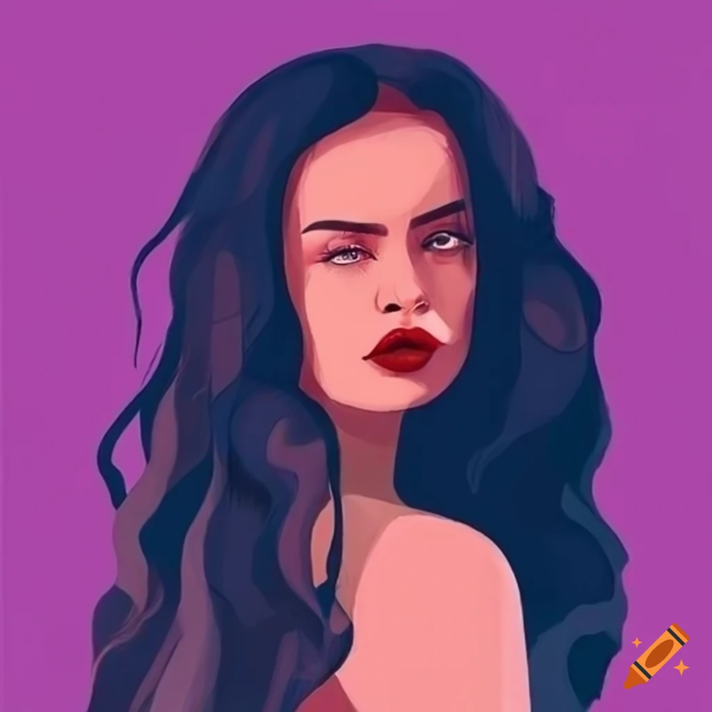Sabrina claudio in a modern simple illustration style using the pantone ...