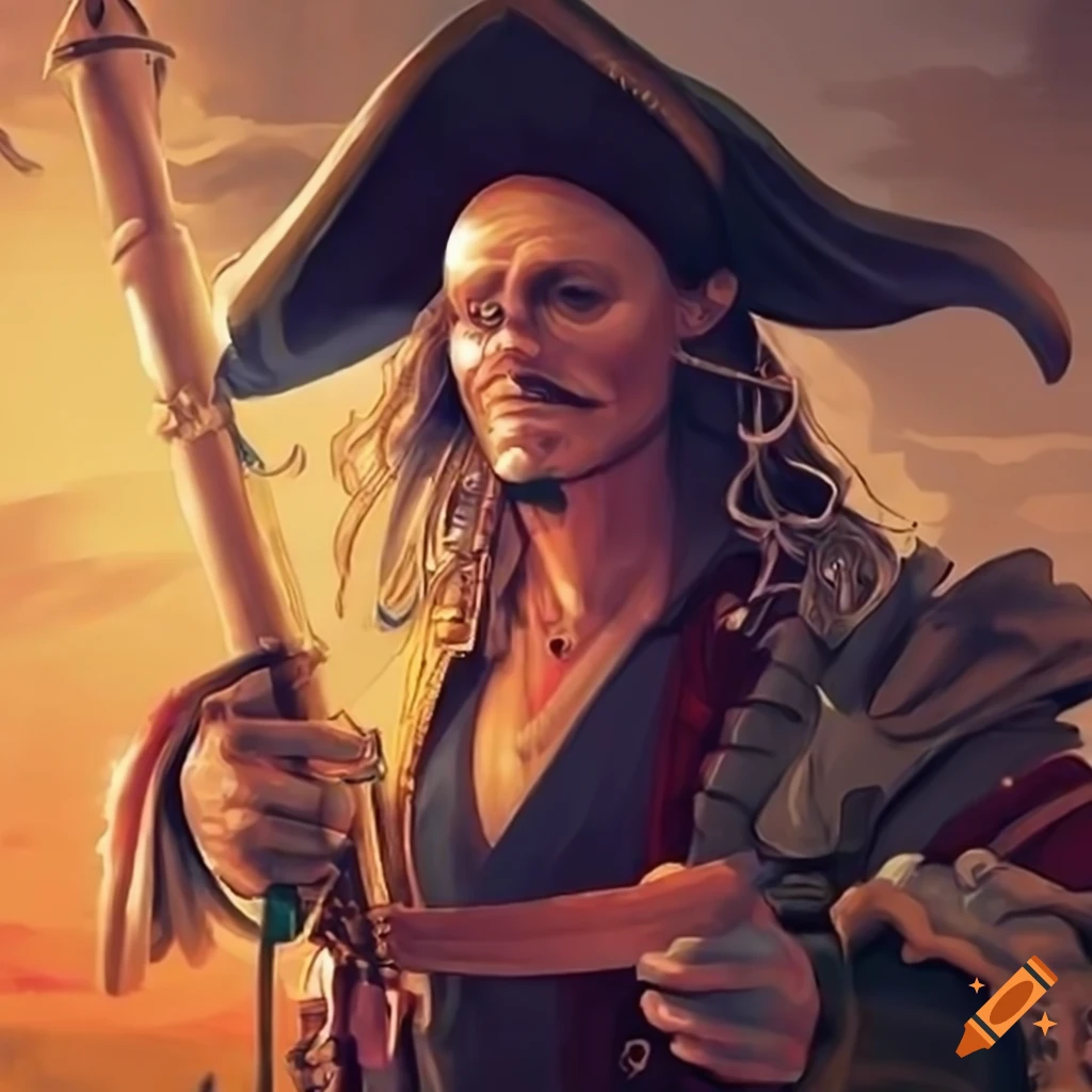 Pirate captain on Craiyon