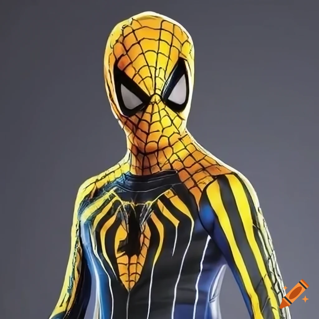 Black and yellow spider-man costume on Craiyon