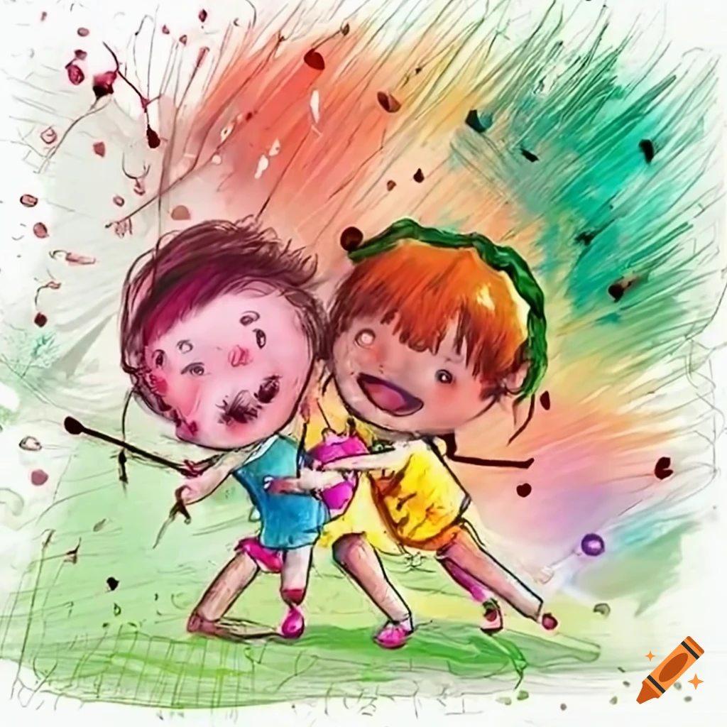 Free Vector | Hand drawn kids holi festival background